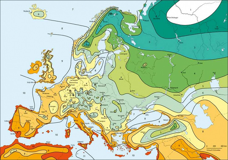 Hardiness Zones of Europe